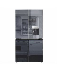 Réfrigérateur Hyundai - 4 portes - 84 cm - Verre miroite