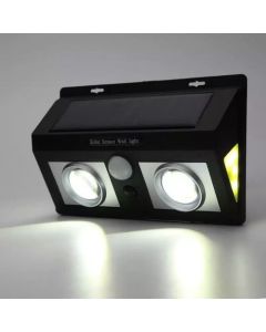 Lampe Solaire Extérieure LED 813B - Double COB - Avec Détecteur De Mouvement
