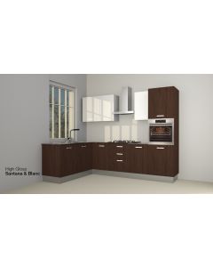 Cuisine d’angle 185-275CM - BRICO KITCHEN-Santana Blanc