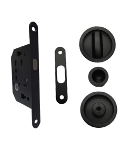 KIT SERRURE Porte Coulissante SC6150CR NOIR Condamnation ROND STAP