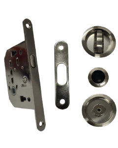 KIT SERRURE Porte / COULISSANTE SC6150CR Satiné Condamnation ROND STAP