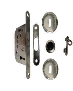 KIT SERRURE Porte Coulissante SC6150KR Satiné Petit Trou ROND STAP