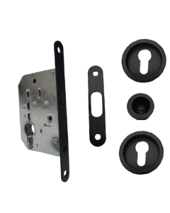 KIT SERRURE Porte Coulissante SC6150YR NOIR Grand Trou ROND STAP