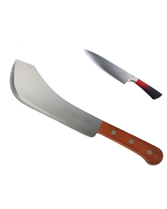 Couteau Utilitaire de Cuisine - 9 cm + Machette de Chef - Acier Inoxydable - 55cm