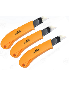 3 Couteaux à Lame Avec Bouton Poussoir Plat - JUSTER