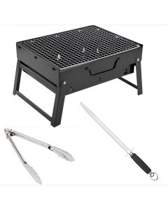 Barbecue Portable + Pince Barbecue + Aiguiseur Couteau 30cm