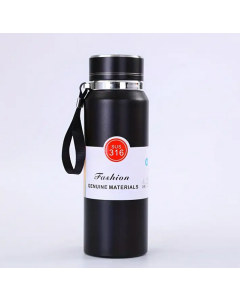 Thermos Isotherme Portable en Acier Inoxydable - 800 ml - Noir