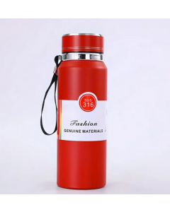 Thermos Isotherme Portable en Acier Inoxydable - 1000 ml - Rouge