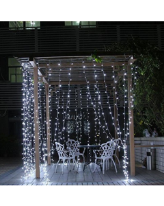 Kit 100 LED - Guirlande Lumineuse Rideau Lumière LED - 10 m - Blanc