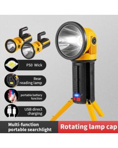Super Lampe Torche – Rechargeable USB – Projecteur Portable Avec Support Batterie Intégrée