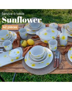 Service à table sunflower - CERAMICA PLUS - 15836E93 - céramique - 42 pièces