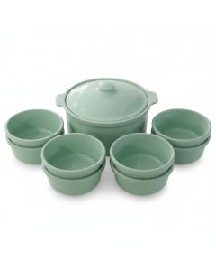 Service à soupe - céramique - Vert d'eau - 8 pièces 