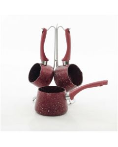 Set 3 Pots à Café Turc Zazwa OMS - Bordeaux - Granite