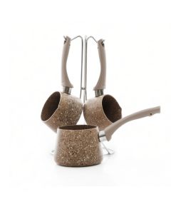 Set 3 Pots à Café Turc Zazwa OMS - Marron - Granite