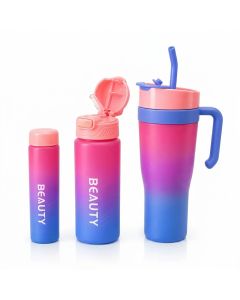 Set 3 Gourdes Sans BPA Rose - Prix Tunisie | Arkan.tn