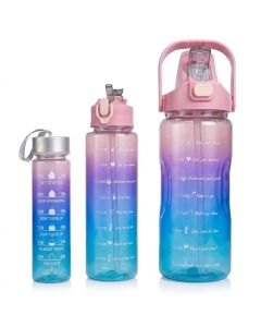 Set 3 Gourdes Sans BPA Rose - Prix Tunisie | Arkan.tn
