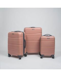 Set de trois valises avec roues démontables - Titou - Saumon Gris