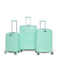 Set de trois valises avec roues démontables -titou-vert-eau
