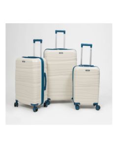 Set de trois valises avec roues démontables TITOU - crème turquoise 