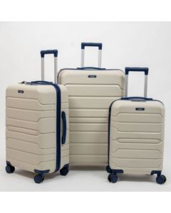 Set de trois valises  Matte TSA - Titou - Beige acc  bleu marine 