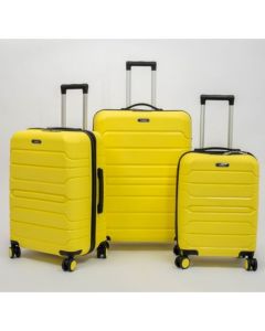 Set de trois valises  Matte TSA - Titou -Jaune acc noir