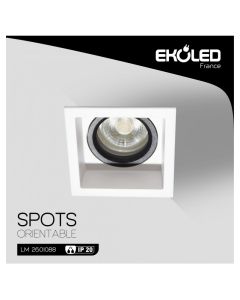 Spot Carré Blanc/Noir Ekoled - Prix Tunisie | Arkan.tn