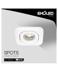 Spot Orientable Carré Noir Ekoled - Prix Tunisie | Arkan.tn