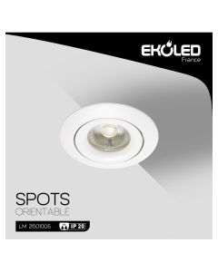 Spot Orientable Rond Blanc Ekoled - Prix Tunisie | Arkan.tn