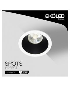 Spot Rond Blanc/Noir Ekoled - Prix Tunisie | Arkan.tn