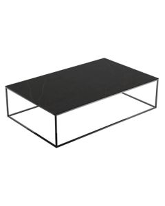 table basse - Bois mdf - acier - Noir - 90x50x35 cm