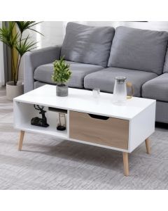 Table basse Home Intérieur - 45x90x50 cm – bois - Blanc
