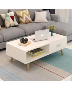 Table basse Home Intérieur - 45x90x50 cm – Blanc - MDF 