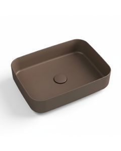 Vasque à poser + bonde Infinity - 50x36 cm - Marron