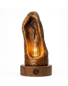 Veilleuse rustique Birsa - Bois sculpté - LED filament
