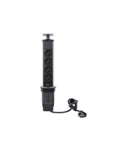 Bloc escamotable à 4 prises 41,8cm x 8cm - Terre française EBP04LN - VELLEMAN