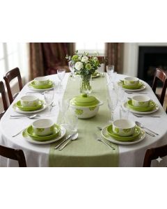 Service de Table Élégant – Idéal pour 6 Personnes( 18pcs)-vert pistache