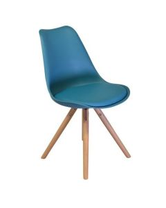 ESPACE HOME - chaise scandinave d'intérieur ou d'extérieur vintage - dim 48 x 82 x 54 cm-bleu