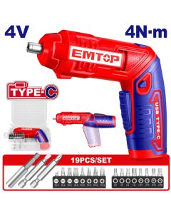 Visseuse reg 4v 4nm t-c+ 19 embouts emtop  ECSR0408