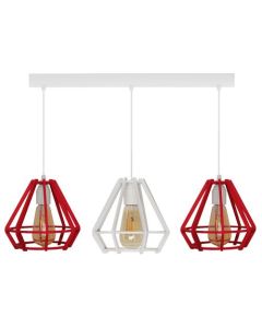 Suspension - 3 Lampes - Rouge&Blanc-ARMIN HOME