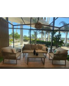 Salon de jardin  MONICA En corde Verticale - 5 places + 1 table basse