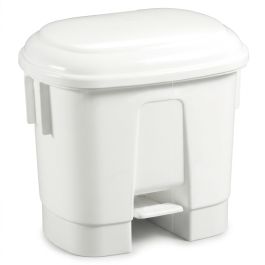 Poubelle à pédale - Plastique blanc - 30 L