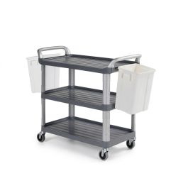 Chariot de service SILVER 8269-1 - 2 poubelles