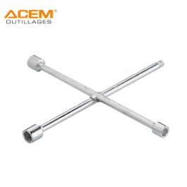 Clé en croix pour roues de voitures 17-19-21-23 mm 120403 chromée - ACEM-1