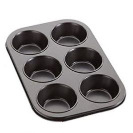 Moule muffins NEW TECH - GT0509 - 6 muffins - métal - Noir