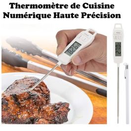 Thermomètre de Cuisine Numérique Haute Précision – Idéal pour Viande, BBQ, Pâtisserie et Liquides – Lecture Instantanée
