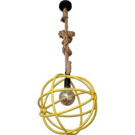 Suspension Rond Jaune E27 Lampe Filament - Lumix