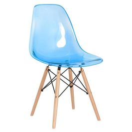 ESPACE HOME - chaise scandinave transparente - gloss dsw - dim 46 x 80 x 42 cm-bleu