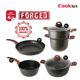 Batterie de cuisine 7 pièces serie Boisé Cook'art