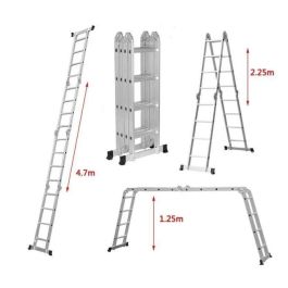 Échelle télescopique en aluminium 4.7m 4x4 Marches