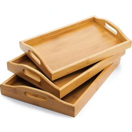 Lot de 3 Plateaux de Service en Bois